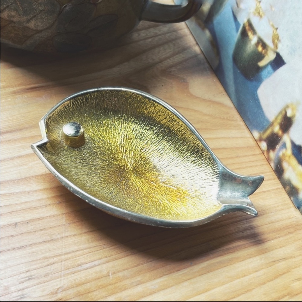 Vintage Brass Fish Ashtray
